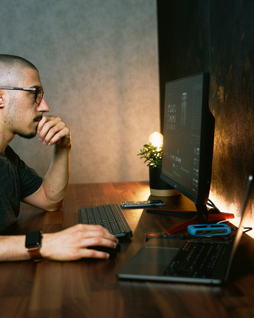 person studying programming